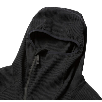 MEANSWHILE SOLOTEX WAFFLE BALACLAVA HOODIE-BLACK
