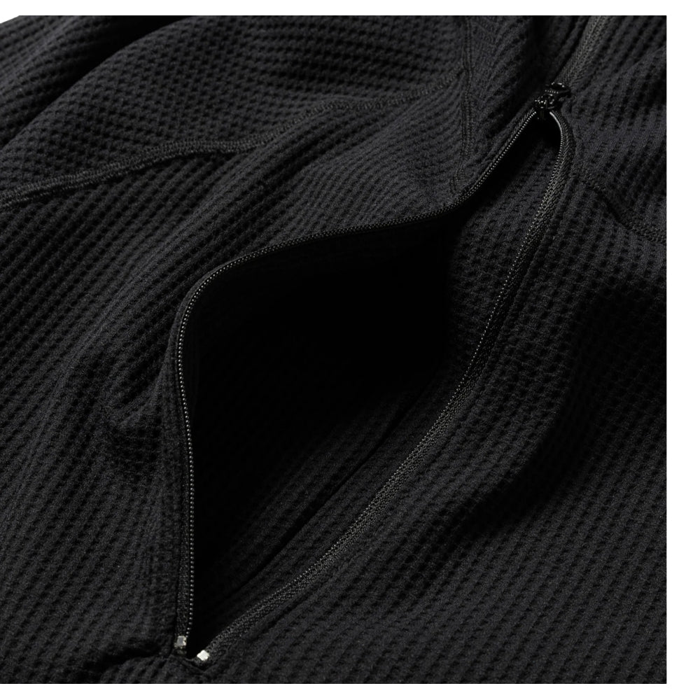 MEANSWHILE SOLOTEX WAFFLE BALACLAVA HOODIE-BLACK