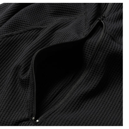 MEANSWHILE SOLOTEX WAFFLE BALACLAVA HOODIE-BLACK