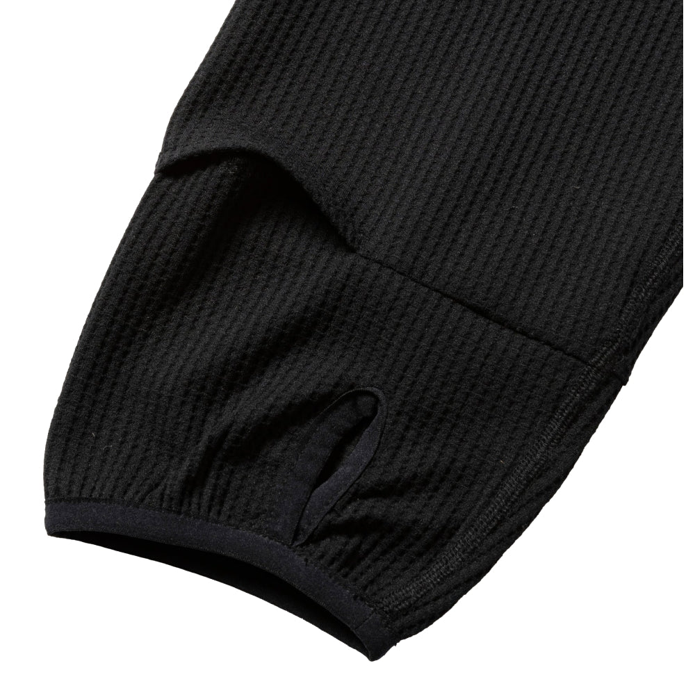 MEANSWHILE SOLOTEX WAFFLE BALACLAVA HOODIE-BLACK