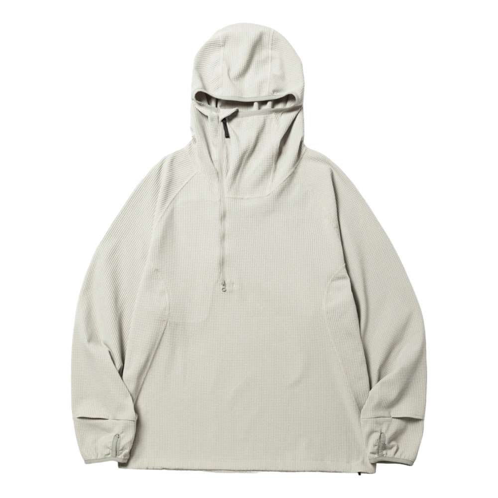 MEANSWHILE SOLOTEX WAFFLE BALACLAVA HOODIE-GREY