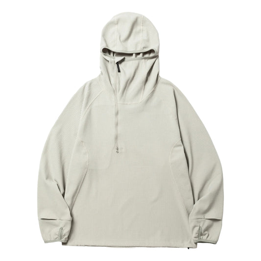 MEANSWHILE SOLOTEX WAFFLE BALACLAVA HOODIE-GREY