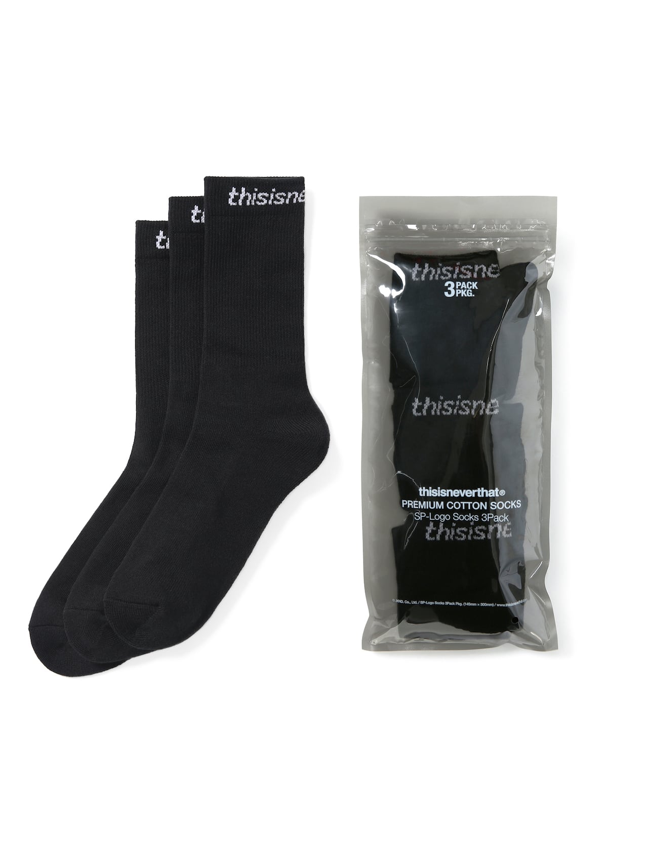 THIS IS NEVER THAT SP-LOGO SOCKS 3PACK-BLACK