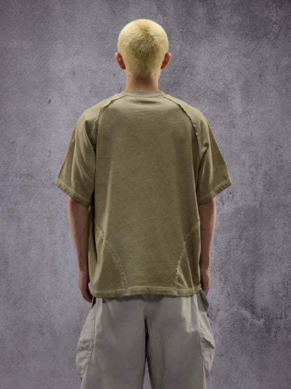 NINE POINT NINE SPIRAL LOGO S/S TEE-TAN