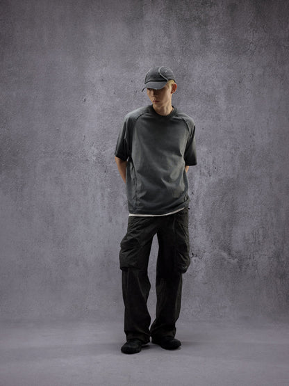 NINE POINT NINE SPIRAL MULTI POCKET FIELD PANTS-BLACK