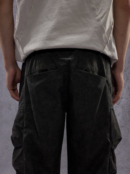 NINE POINT NINE SPIRAL MULTI POCKET FIELD PANTS-BLACK