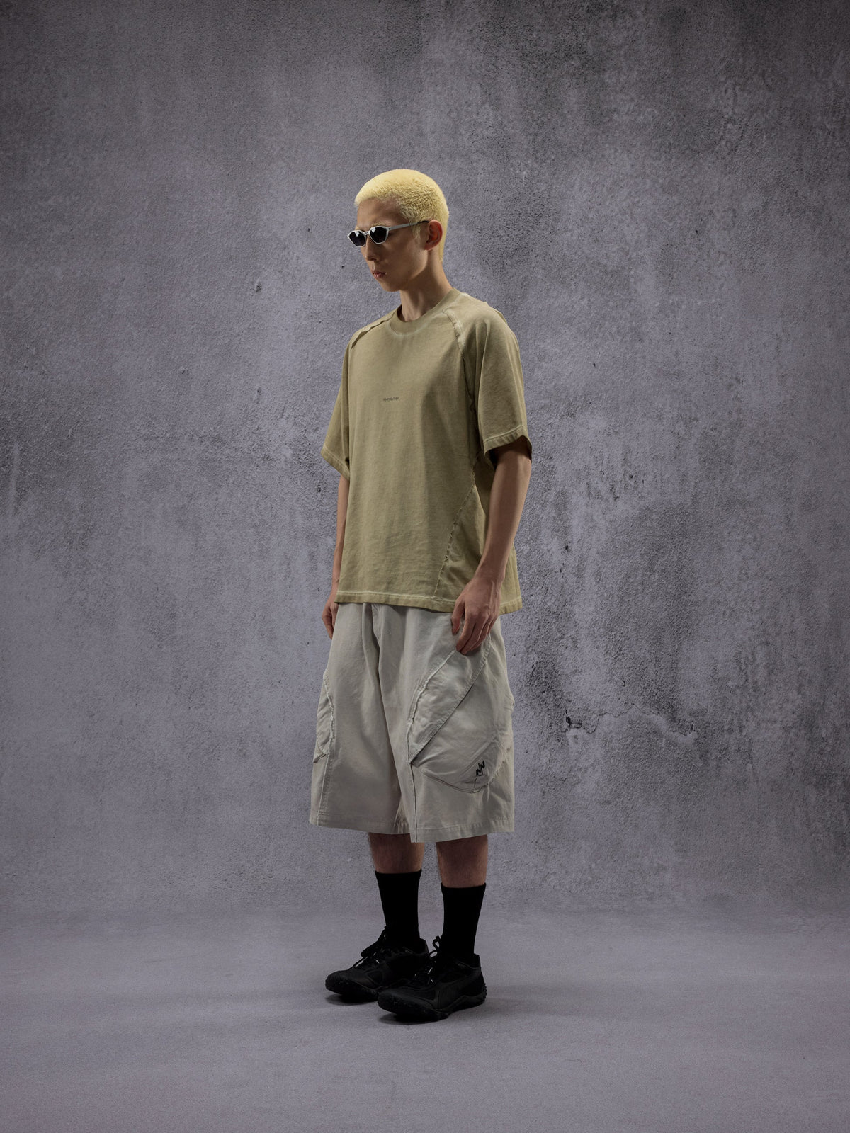 NINE POINT NINE SPIRAL MULTI POCKET FIELD SHORTS-LIGHT GREY