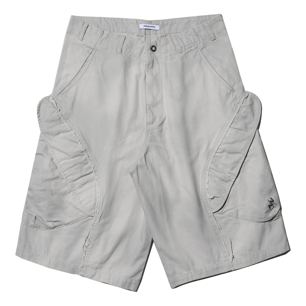 NINE POINT NINE SPIRAL MULTI POCKET FIELD SHORTS-LIGHT GREY