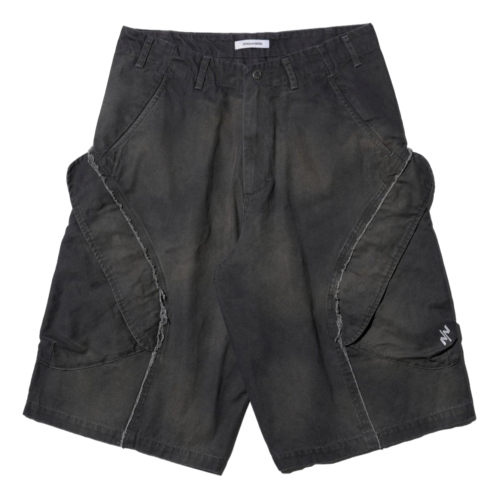 NINE POINT NINE SPIRAL MULTI POCKET FIELD SHORTS-CHARCOAL
