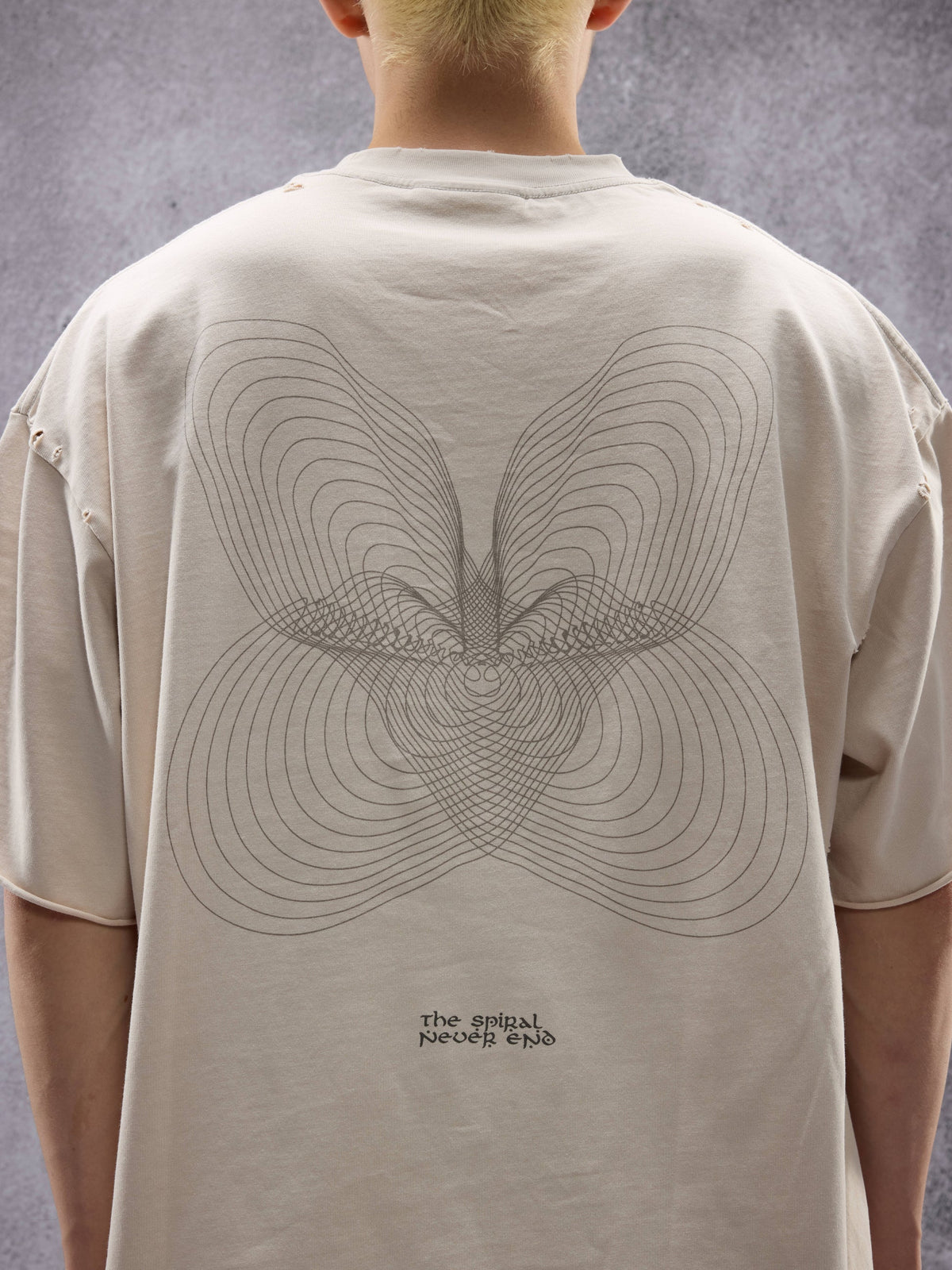 NINE POINT NINE "SPIRAL NEVER END" WASH TEE-GREY