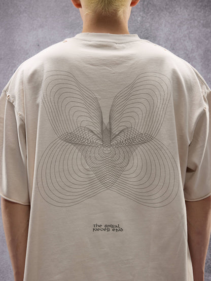 NINE POINT NINE "SPIRAL NEVER END" WASH TEE-GREY