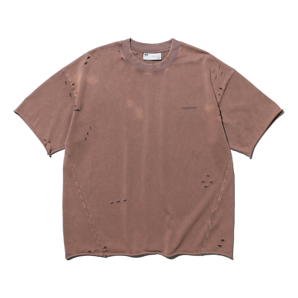 NINE POINT NINE "SPIRAL NEVER END" WASH TEE-BROWN