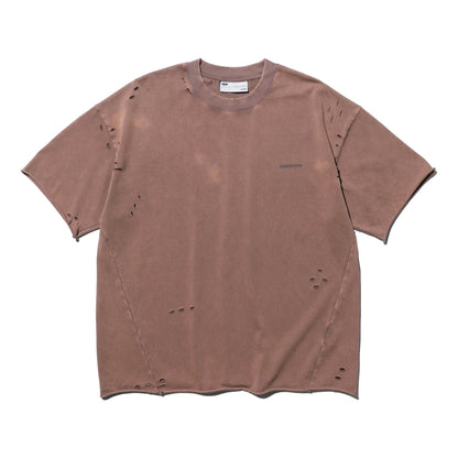 NINE POINT NINE "SPIRAL NEVER END" WASH TEE-BROWN