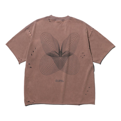 NINE POINT NINE "SPIRAL NEVER END" WASH TEE-BROWN