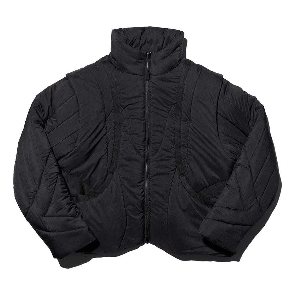 NINE POINT NINE SPRIAL 2IN1 PUFFER JACKET-BLACK