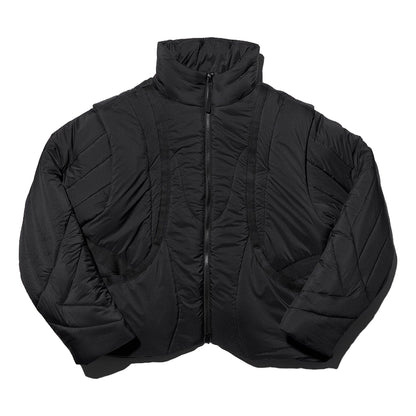 NINE POINT NINE SPRIAL 2IN1 PUFFER JACKET-BLACK
