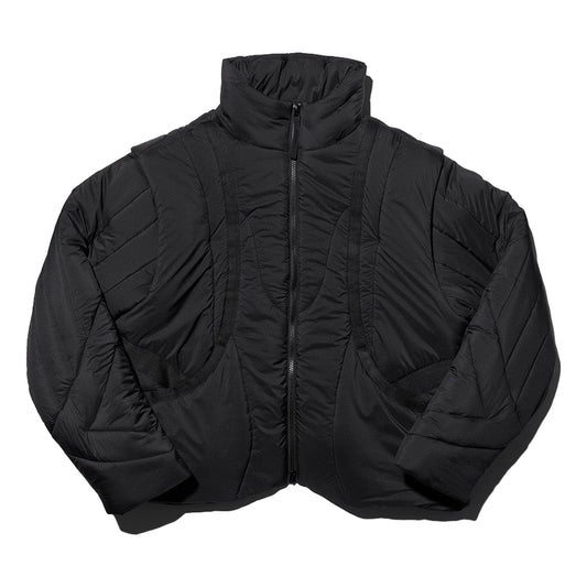 NINE POINT NINE SPRIAL 2IN1 PUFFER JACKET-BLACK