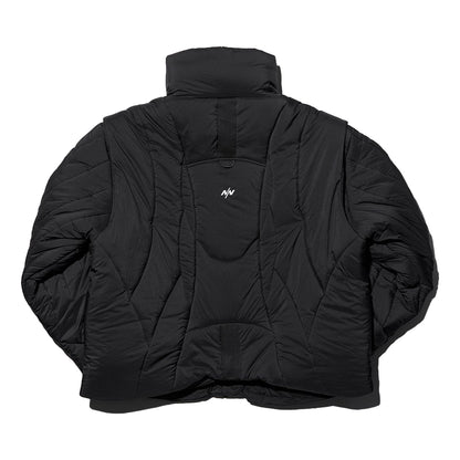 NINE POINT NINE SPRIAL 2IN1 PUFFER JACKET-BLACK