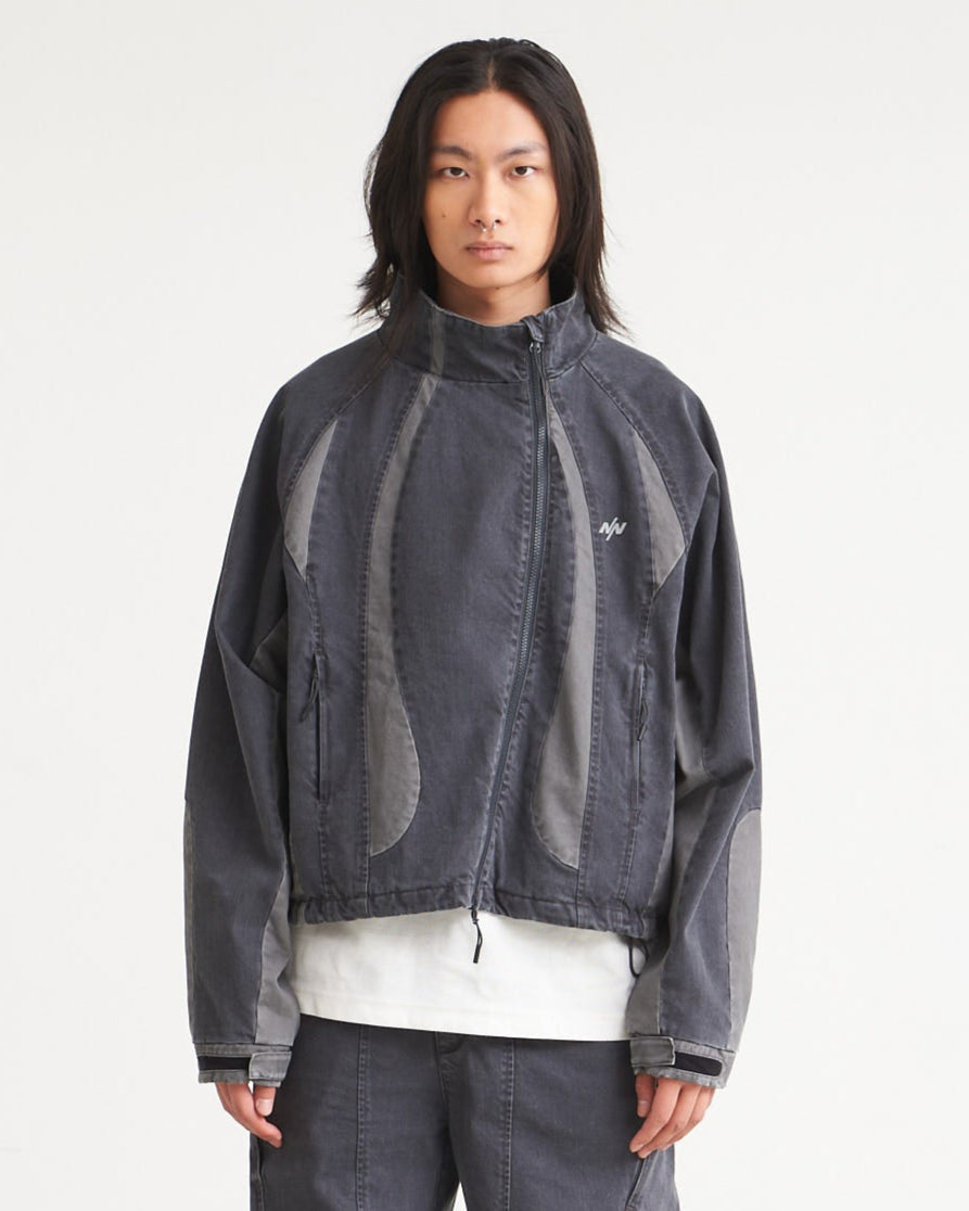 NINE POINT NINE SPRINTER OVERSIZE PANEL DEMIN JACKET-WASHED GREY