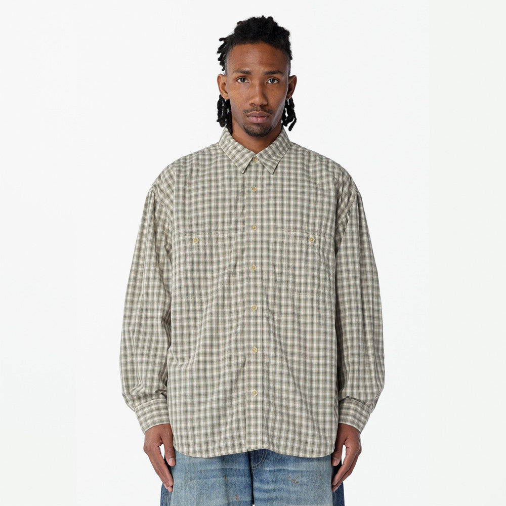 MADNESS STANDARD MINI CHECK BD SHIRT(MADE IN JAPAN)-GRAVEL