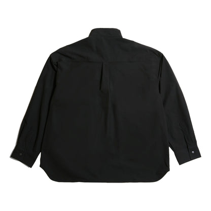 OPEN DIALOGUE STAND COLLAR MULTI POCKET SHIRT-BLACK
