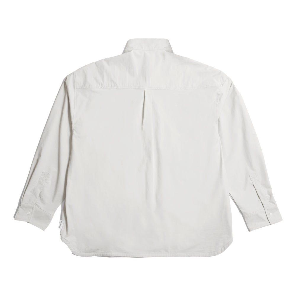 OPEN DIALOGUE STAND COLLAR MULTI POCKET SHIRT-GREY