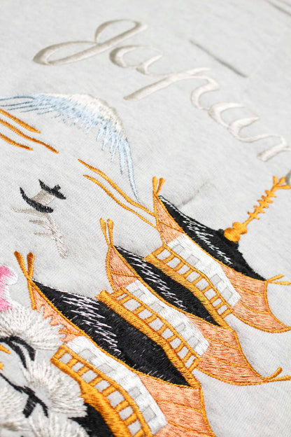 BOWWOW SUKAJAN EMB ZIP HOODIE AGED-OATMEAL