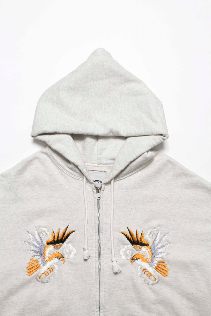 BOWWOW SUKAJAN EMB ZIP HOODIE AGED-OATMEAL