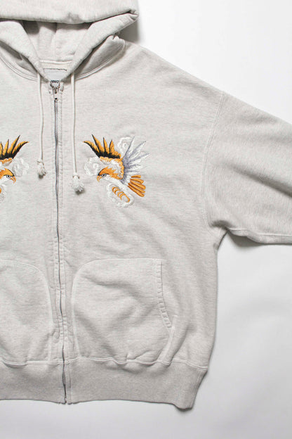 BOWWOW SUKAJAN EMB ZIP HOODIE AGED-OATMEAL