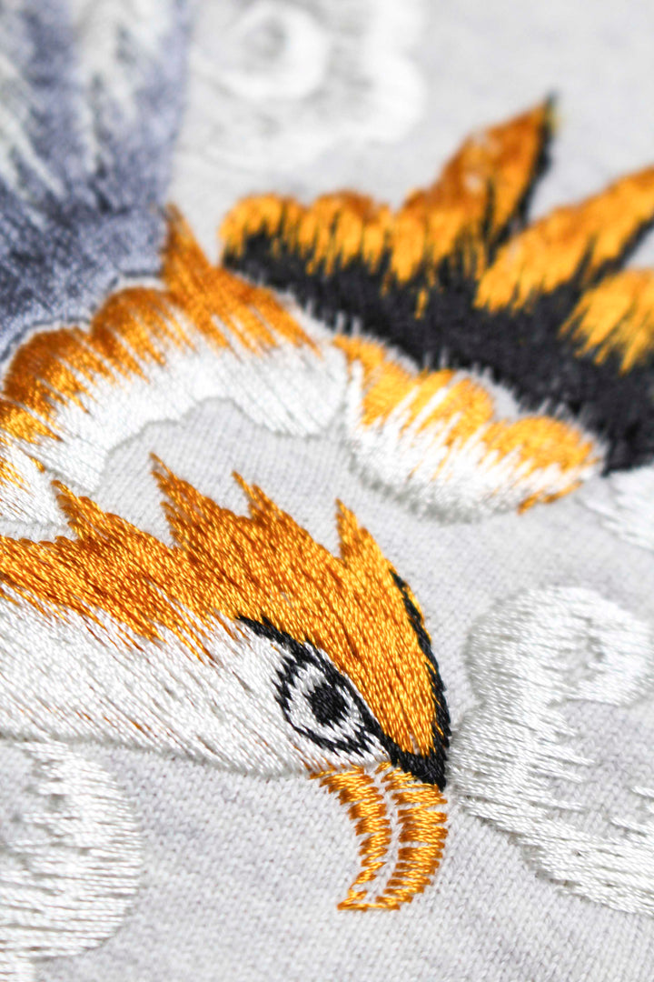 BOWWOW SUKAJAN EMB ZIP HOODIE AGED-OATMEAL