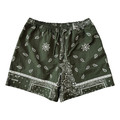 MADNESS SUMMER PAISLEY SHORTS-GREEN