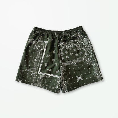 MADNESS SUMMER PAISLEY SHORTS-GREEN
