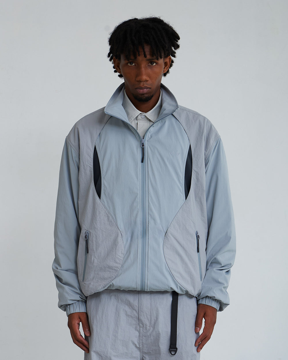 NINE POINT NINE SHORELINE LARYER COACH JACKET-ASH BLUE