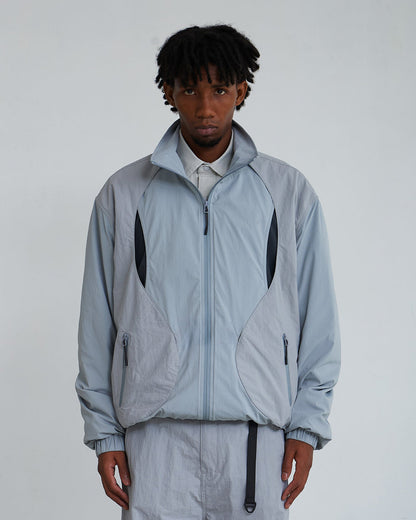 NINE POINT NINE SHORELINE LARYER COACH JACKET-ASH BLUE