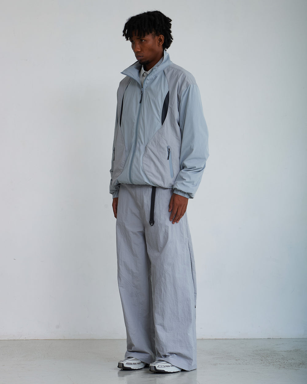 NINE POINT NINE SHORELINE LARYER COACH JACKET-ASH BLUE