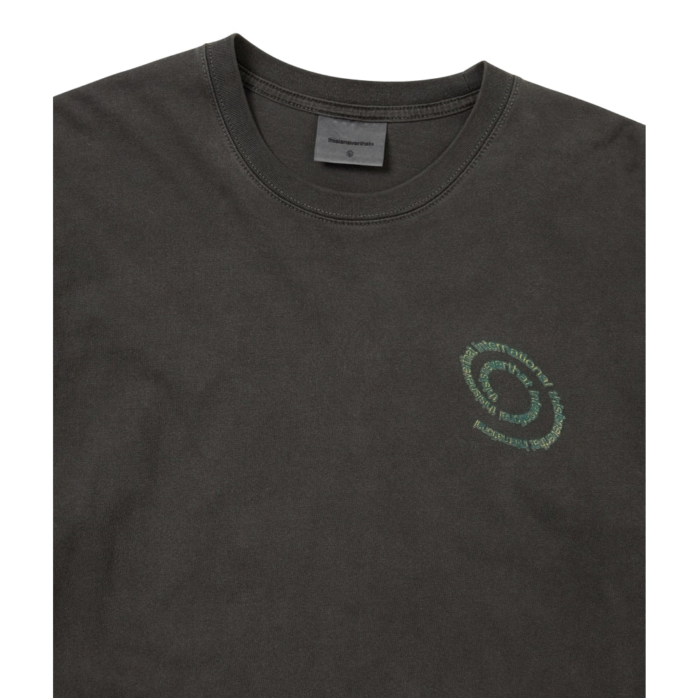 THIS IS NEVER THAT SPIRAL LOGO L/S TEE-CHARCOAL