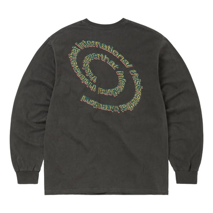 THIS IS NEVER THAT SPIRAL LOGO L/S TEE-CHARCOAL