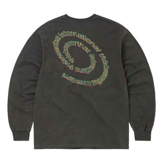 THIS IS NEVER THAT SPIRAL LOGO L/S TEE-CHARCOAL
