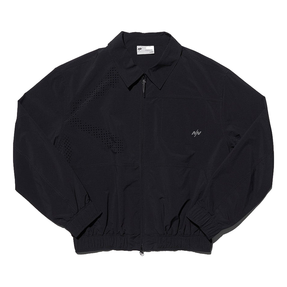 NINE POINT NINE SPIRAL LASER COACH JACKET-BLACK