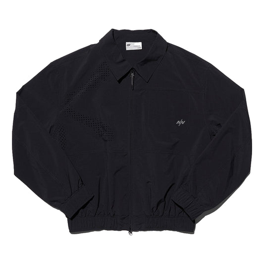 NINE POINT NINE SPIRAL LASER COACH JACKET-BLACK
