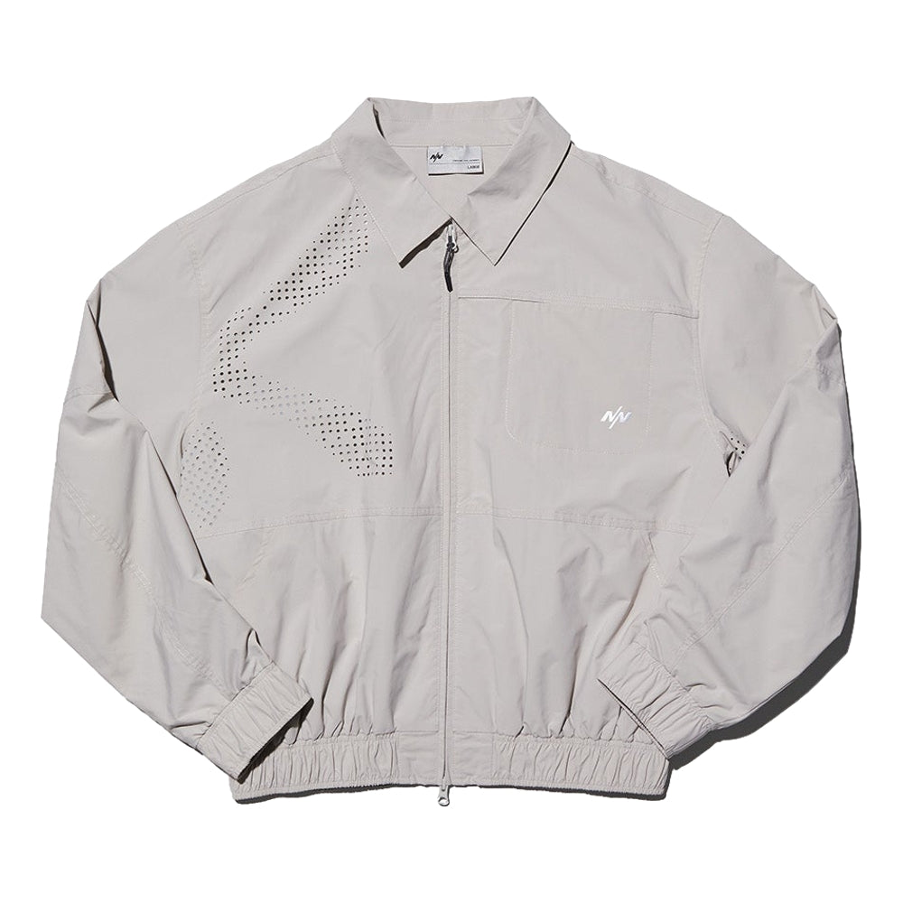 NINE POINT NINE SPIRAL LASER COACH JACKET-IVORY