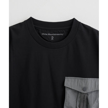 WHITE MOUNTAINEERING TAPE POCKET T-SHIRT-BLACK