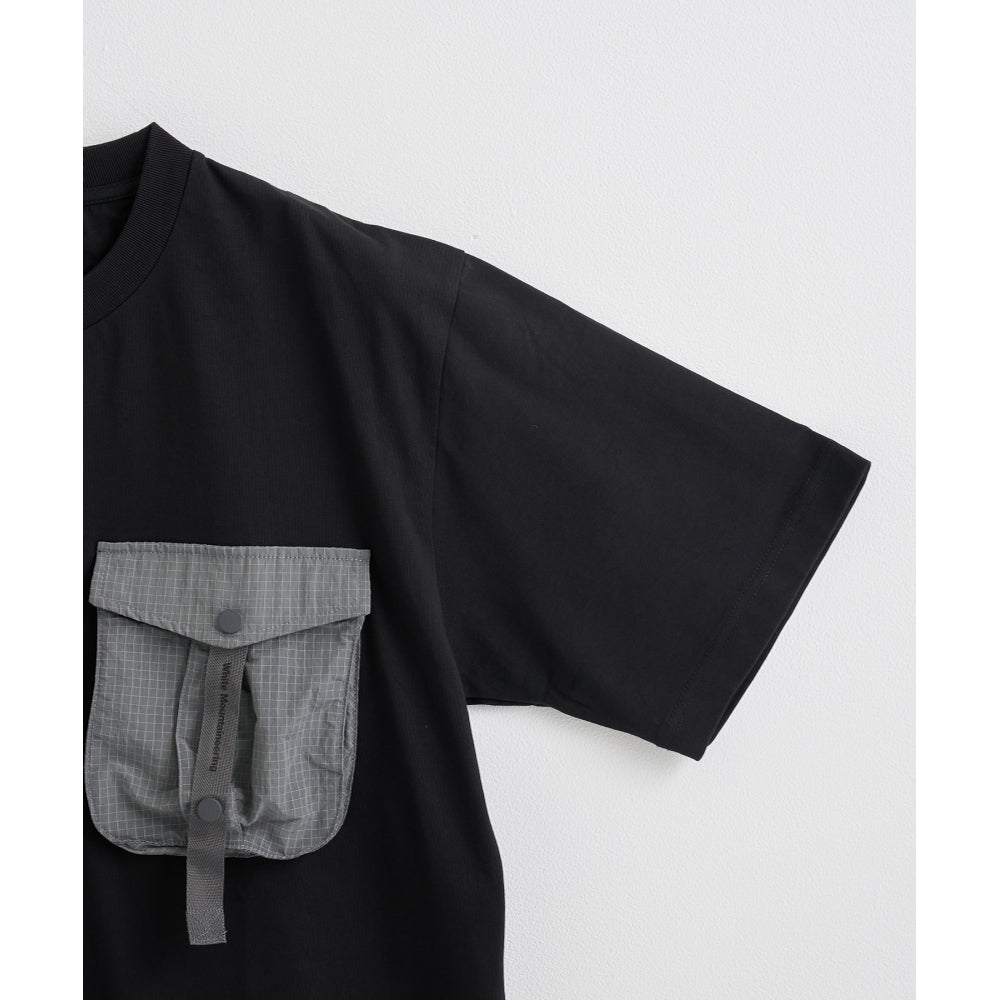 WHITE MOUNTAINEERING TAPE POCKET T-SHIRT-BLACK