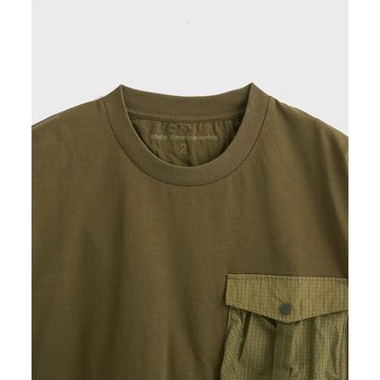 WHITE MOUNTAINEERING TAPE POCKET T-SHIRT-KHAKI