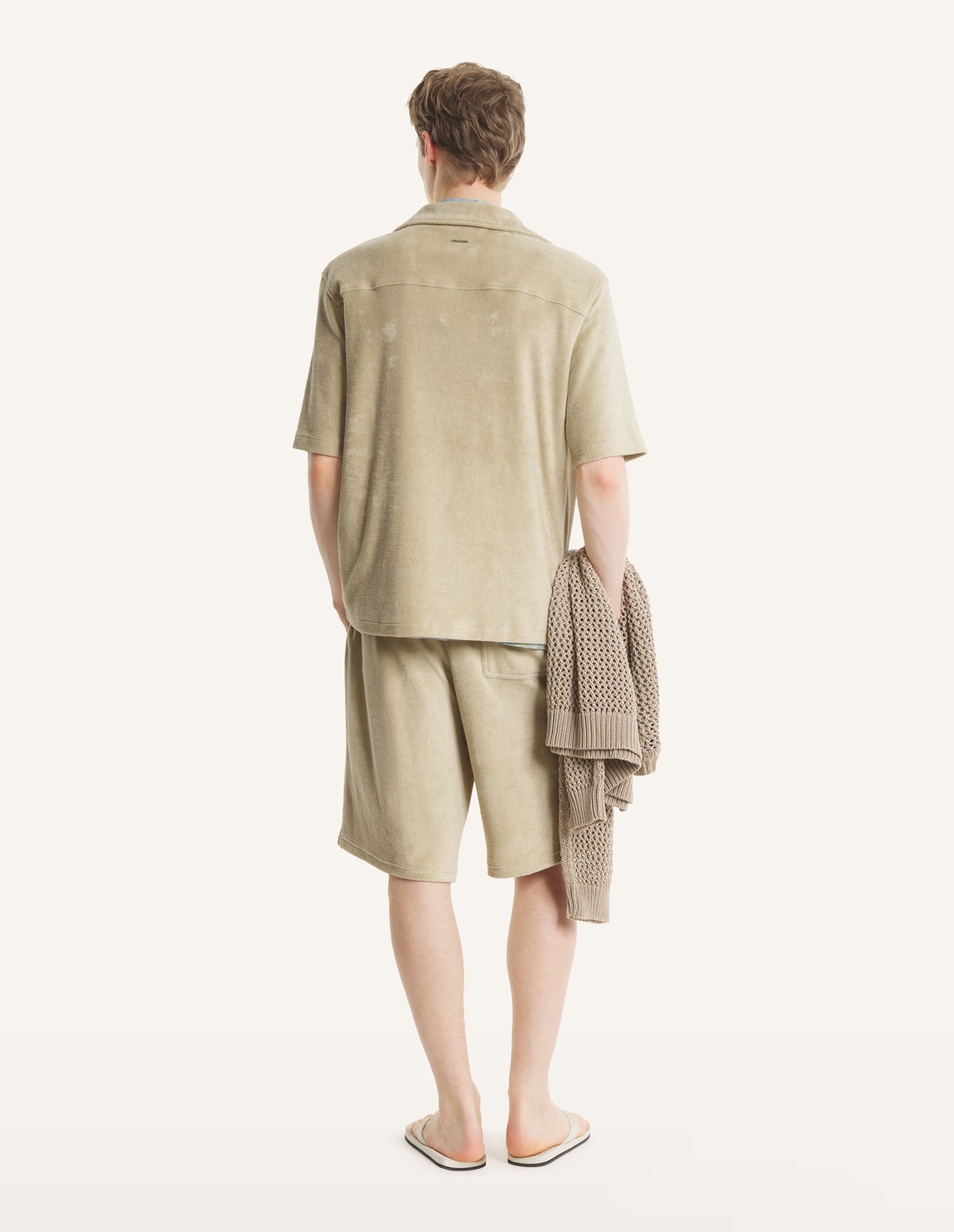 MAISON KITSUNE TERRY RESORT SHIRT-TEA LEAF