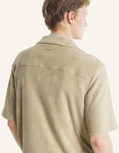 MAISON KITSUNE TERRY RESORT SHIRT-TEA LEAF