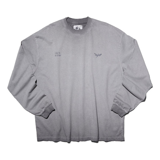 NINE POINT NINE "THE ERA OF NINE" LS TEE-GREY