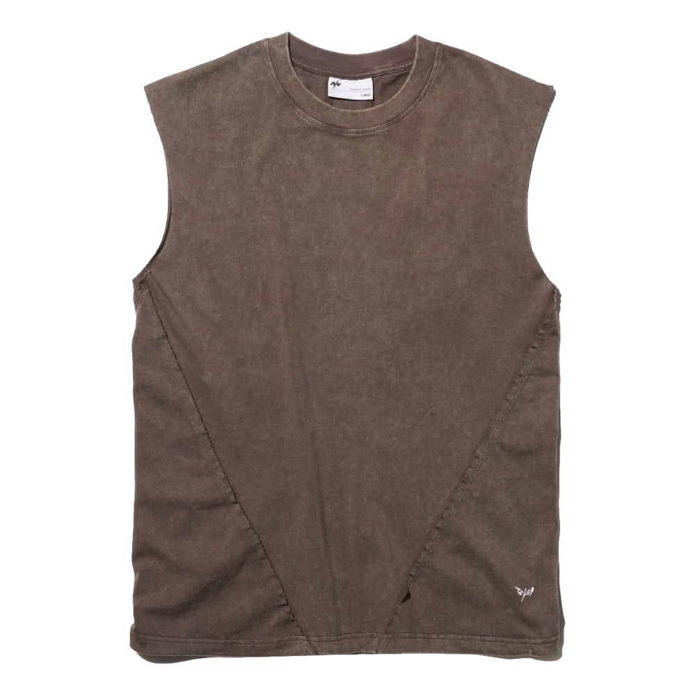 NINE POINT NINE THE SPIRAL TANK TOP-BROWN