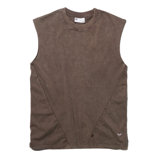 NINE POINT NINE THE SPIRAL TANK TOP-BROWN