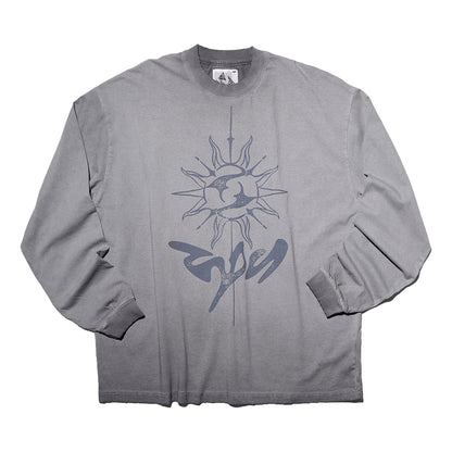 NINE POINT NINE "THE SUN" LS TEE-GREY